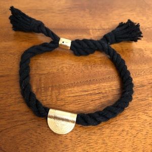 Madewell Braided Bracelet Gold Boho Half Moon